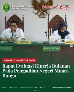 Tingkatkan Kinerja & Akuntabilitas Peradilan: PN Muara Bungo Gelar Rapat Evaluasi Kinerja Bulanan.